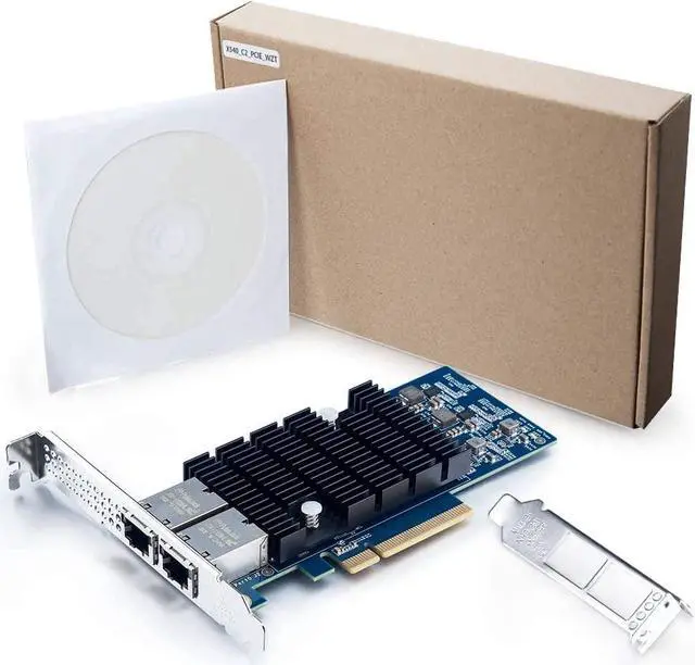 Alt view image 3 of 7 - 10Gb PCI-E Network Card NIC, Compare to Intel X540-T2, with Intel X540-BT2 Chip, Dual RJ45 Ports, PCI Express X8, 10Gbase-T Ethernet Converged Network Adapter Support Windows/Linux/VMware
