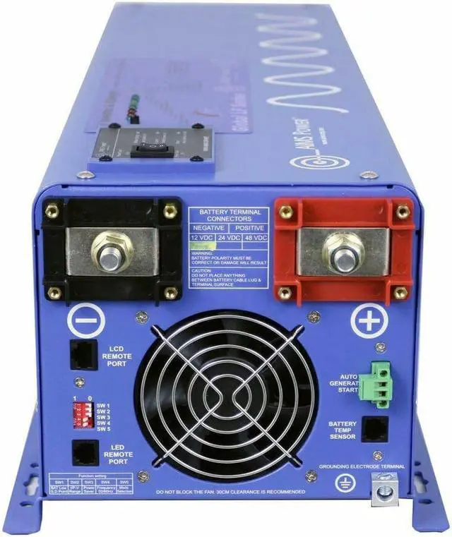 Alt view image 4 of 4 - 4000 Watt Pure Sine Inverter Charger 12Vdc / 120Vac Input & 120/240Vac Spli