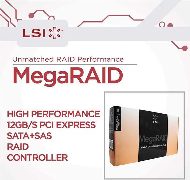 Alt view image 2 of 5 - LSI MegaRAID Controller 9361-4i 4-Port 12Gb/s SAS+SATA PCI-Express 3.0 Low Profile RAID Controller, Single