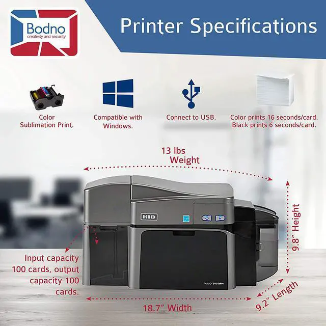 Alt view image 4 of 4 - Fargo DTC1250e Dual Sided ID Card Printer & Complete Supplies Package with Bronze Edition Bodno Software