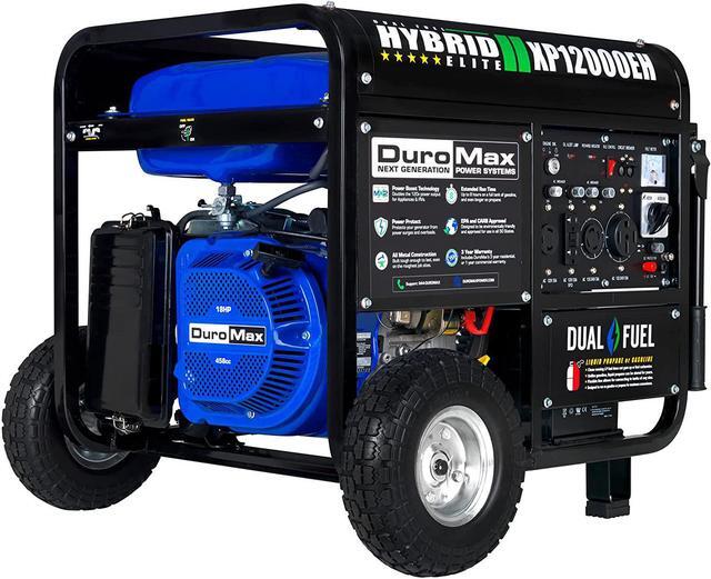 DUROMAX 12000-Watt Electric Start Dual Fuel Gas or Propane Powered Portable Generator, Home Back Up/RV Ready, 50 State Approved
