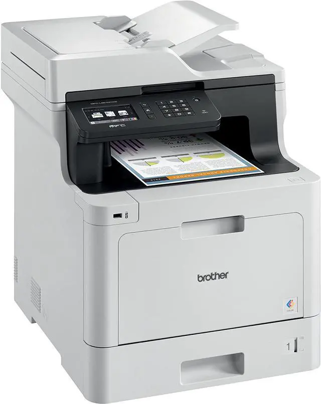 Alt view image 6 of 6 - Brother Color Laser Printer, Multifunction Printer, All-in-One Printer, Wireless Networking, Automatic Duplex Printing, Mobile Printing and Scanning
