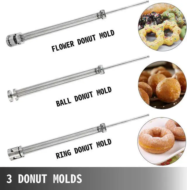 Alt view image 4 of 7 - Commercial Automatic Donut Fryer Ball Doughnuts Maker Machine with 3 MoldVEVOR