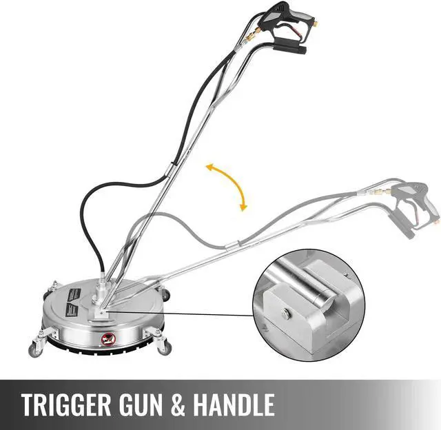 Alt view image 4 of 7 - Flat Surface Cleaner 18" Stainless Steel 4000PSI Water Pressure Washer Wheels