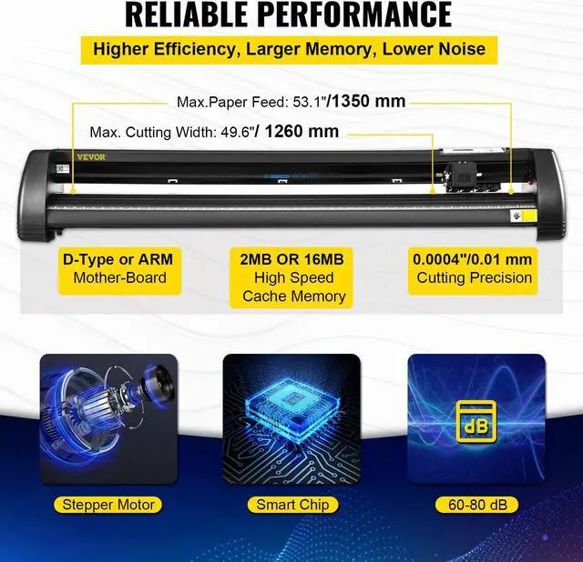 Alt view image 3 of 7 - 53" Vinyl Cutter/Plotter Sign Cutting Machine Software 3 Blades LCD Screen