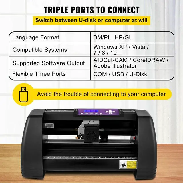 Alt view image 3 of 7 - 14" Vinyl Cutter 375mm Plotter Machine Paper Feed Cutting Printer U-Disk Offline