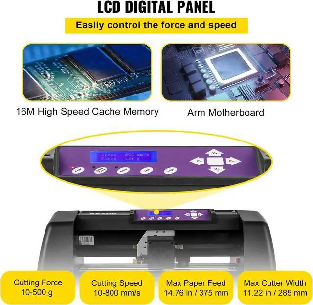 Alt view image 4 of 7 - 14" Vinyl Cutter 375mm Plotter Machine Paper Feed Cutting Printer U-Disk Offline