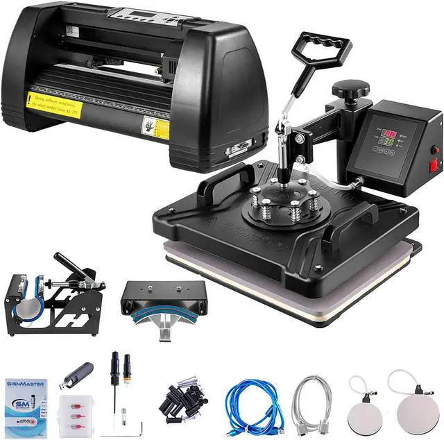 Main image of 5 in 1 Heat Press 15"x12" + 14" Vinyl Cutter Plotter Printer Sublimation Machine