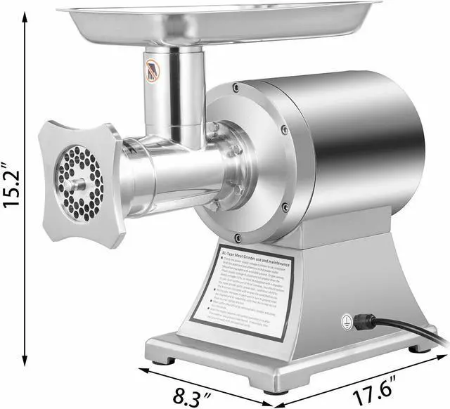 Alt view image 6 of 7 - Commercial Grade 1HP Electric Meat Grinder 750W Stainless Steel 550lbs/h