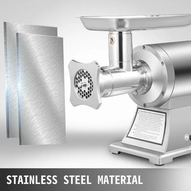 Alt view image 2 of 7 - Commercial Grade 1HP Electric Meat Grinder 750W Stainless Steel 550lbs/h