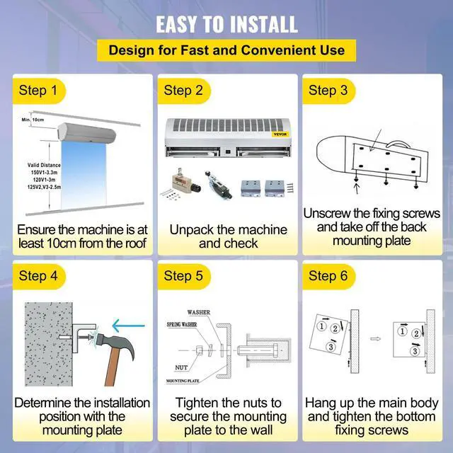 Alt view image 6 of 7 - Air Curtain Door Air Curtain 2 Speeds 36'' 1500CFM Commercial Mesh w/Switch UL