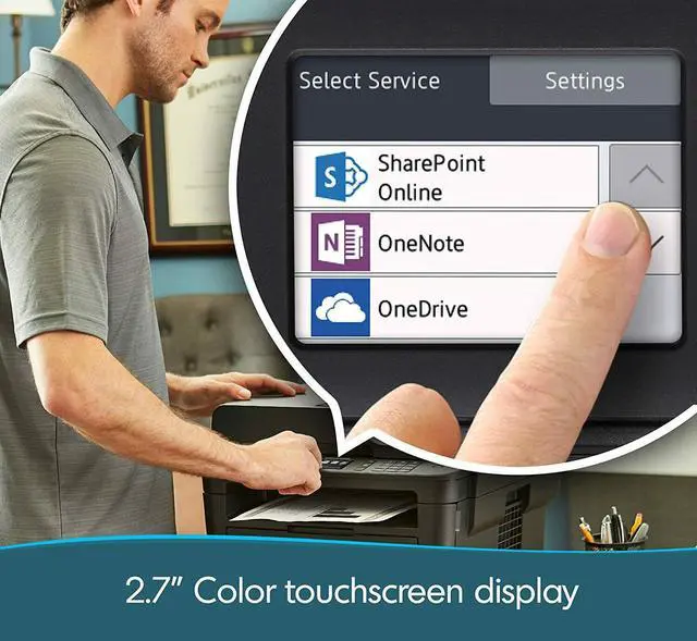 Alt view image 4 of 7 - Brother MFC-L2750DWB All-in-One Wireless Monochrome Laser Printer for Office - 4-in-1 Print Copy Scan Fax - 2.7" Touchscreen LCD, Auto Duplex Printing, 36 ppm, 50-Sheet ADF