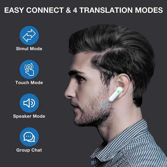 Alt view image 4 of 6 - Timekettle WT2 Edge/W3 Translator Device - Bidirection Simultaneous Translation, Language Translator Device with 40 Languages & 93 Accent Online, Translator Earbuds with APP, Fit for iOS & Android
