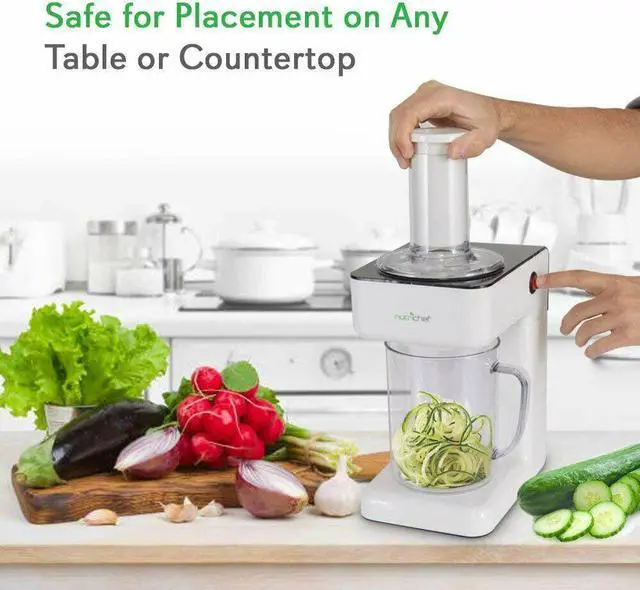 Alt view image 4 of 6 - Electric Food Spiralizer Slicer Chopper - 3-in-1 Vegetable Fruit Processor