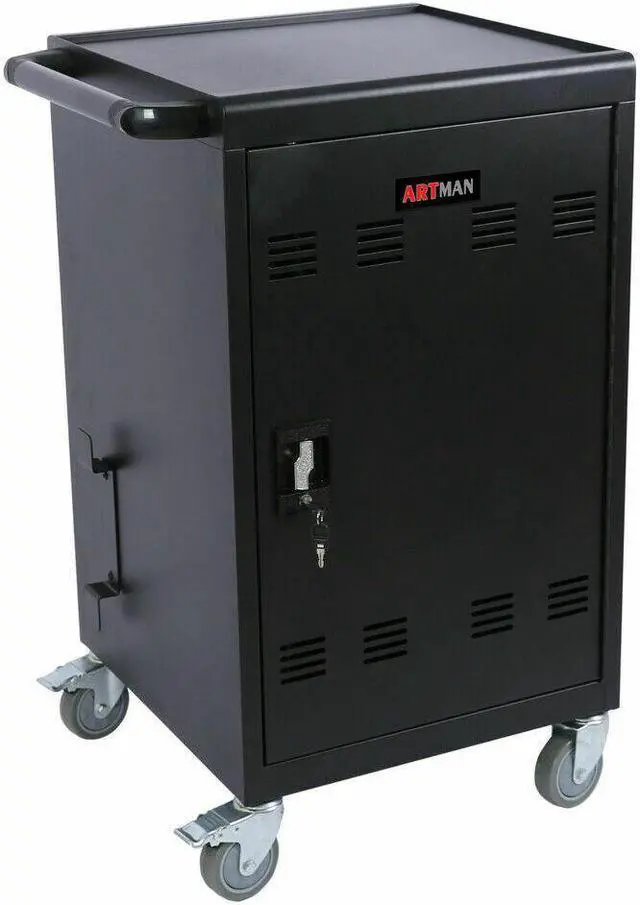 Main image of 30-Device Mobile Charging Cart and Cabinet AC for Tablets Laptops Fasting Charge