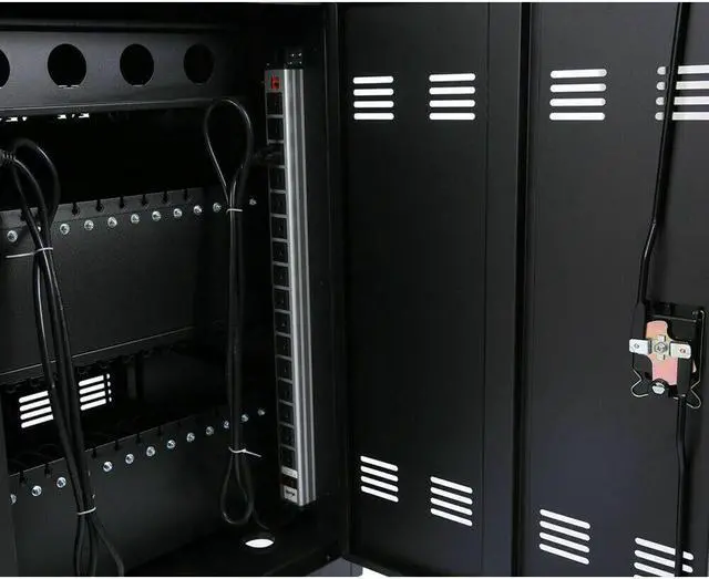 Alt view image 3 of 6 - 30-Device Mobile Charging Cart and Cabinet AC for Tablets Laptops Fasting Charge