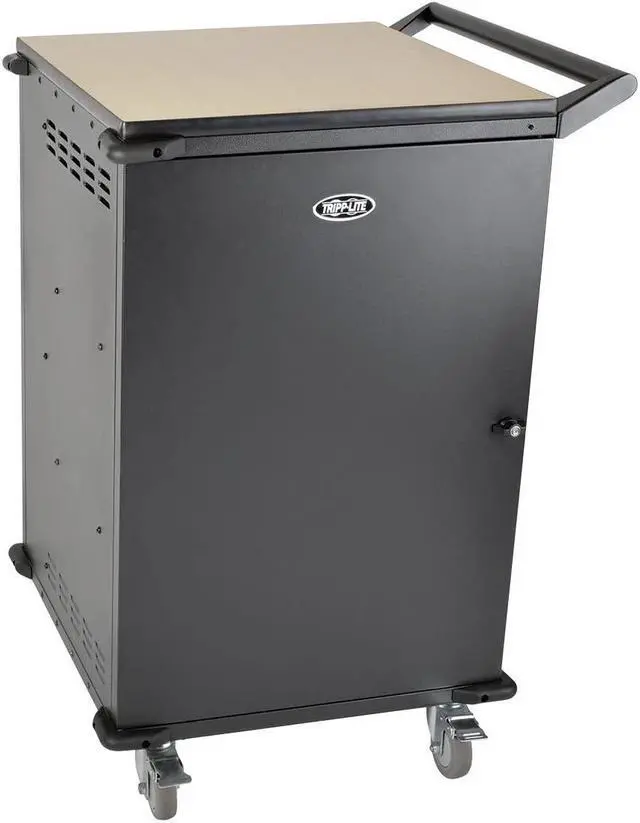 Alt view image 2 of 7 - TrippLite 36-Port AC Charging Cart Storage Station for Chromebooks, Laptops, & Tablets - Hourly Timer alternates Charging Zones to Help Prevent overloads
