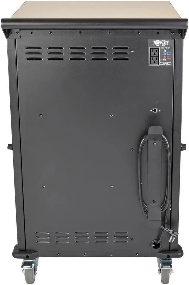 Alt view image 4 of 7 - TrippLite 36-Port AC Charging Cart Storage Station for Chromebooks, Laptops, & Tablets - Hourly Timer alternates Charging Zones to Help Prevent overloads
