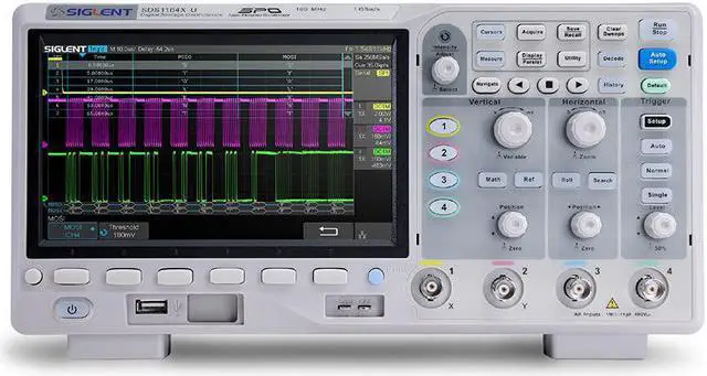 Main image of Siglent Technologies SDS1104X-U 100MHz Super Phosphor Digital Oscilloscopes 4 Channels
