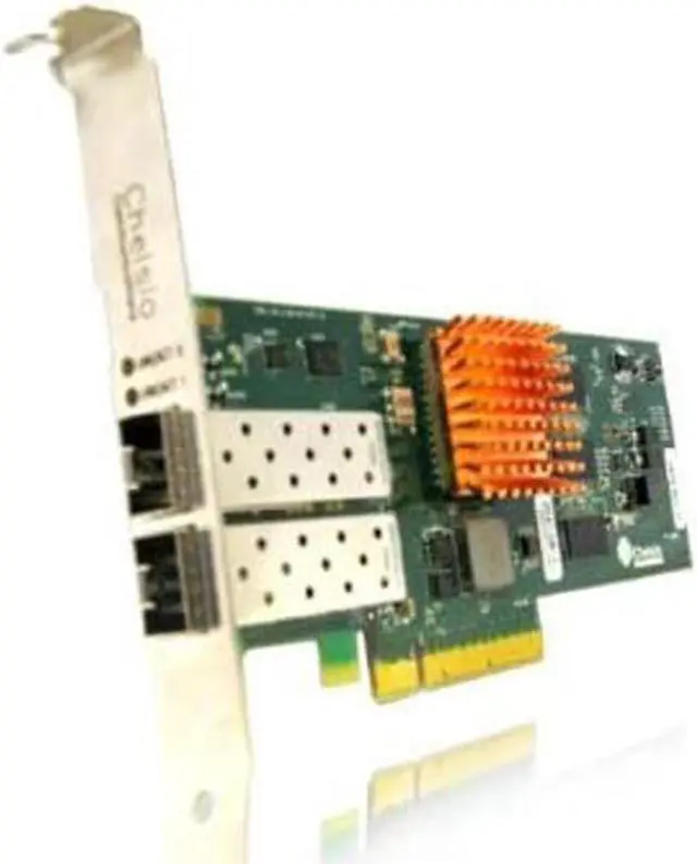 Main image of CHELSIO T420-CR 46M2239 110-1159-40 10Gb/s NIC w/BOTH BRACKETS SFP+ TRANCEIVERS