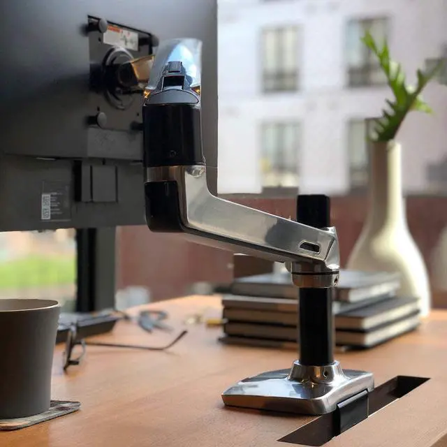 Alt view image 3 of 6 - Ergotron  LX Single Monitor Arm, VESA Desk Mount  for Monitors Up to 34 Inches, 7 to 25 lbs  Polished Aluminum