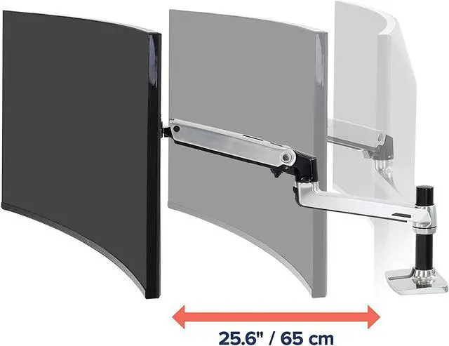 Alt view image 4 of 6 - Ergotron  LX Single Monitor Arm, VESA Desk Mount  for Monitors Up to 34 Inches, 7 to 25 lbs  Polished Aluminum
