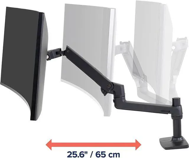 Alt view image 4 of 7 - Ergotron  LX Single Monitor Arm, VESA Desk Mount  for Monitors Up to 34 Inches, 7 to 25 lbs  Matte Black