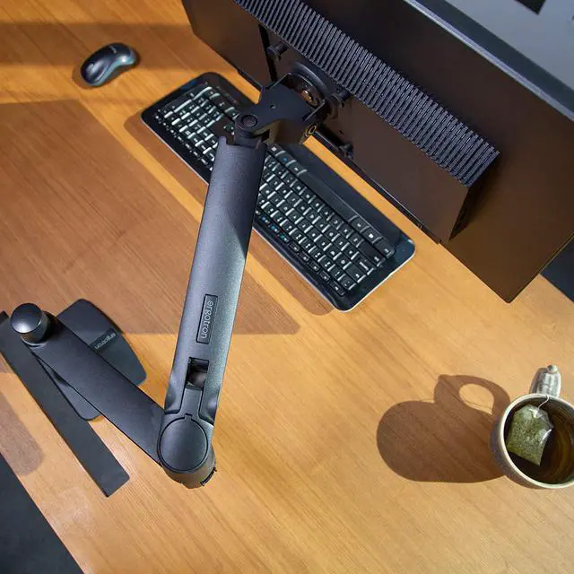 Alt view image 2 of 7 - Ergotron  LX Single Monitor Arm, VESA Desk Mount  for Monitors Up to 34 Inches, 7 to 25 lbs  Matte Black
