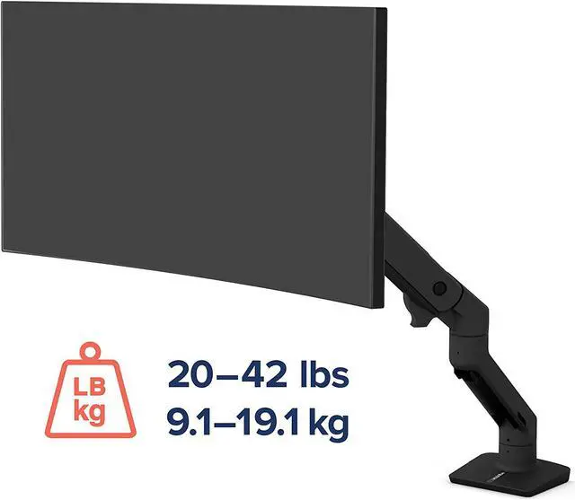 Alt view image 4 of 6 - Ergotron  HX Single Ultrawide Monitor Arm, VESA Desk Mount  for Monitors Up to 49 inches, 20 to 42 lbs, Less Than 6 Inch Display Depth  Matte Black