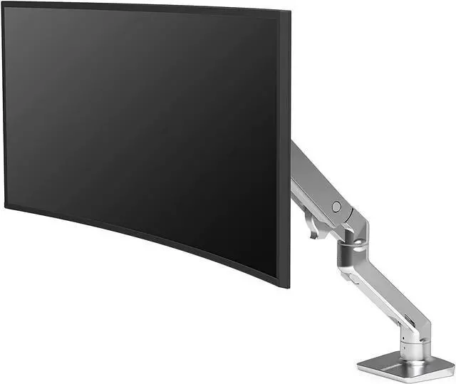 Alt view image 3 of 6 - Ergotron  HX Single Ultrawide Monitor Arm, VESA Desk Mount  for Monitors Up to 49 inches, 20 to 42 lbs, Less Than 6 Inch Display Depth  Polished Aluminum