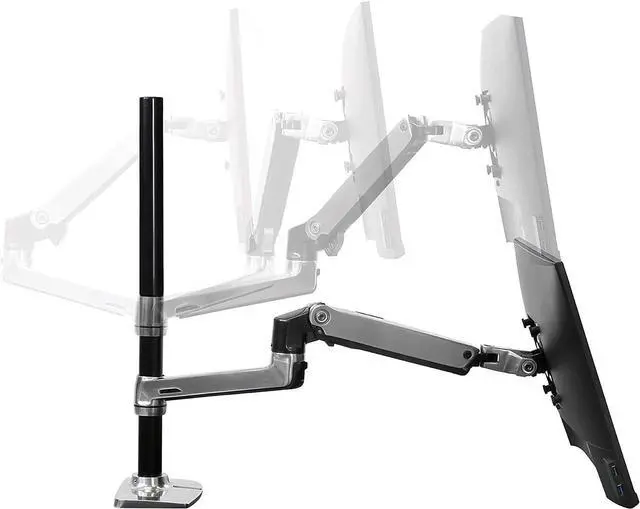 Alt view image 2 of 7 - Ergotron  LX Vertical Stacking Dual Monitor Arm, VESA Desk Mount  for 2 Monitors Up to 40 Inches, 7 to 22 lbs Each  Tall Pole, Polished Aluminum