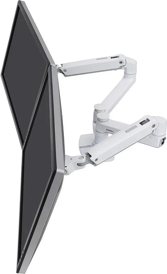 Alt view image 2 of 4 - Ergotron  LX Dual Monitor Arm, VESA Desk Mount  for2 MonitorsUp to 27 Inches, 7 to 20lbsEach  White