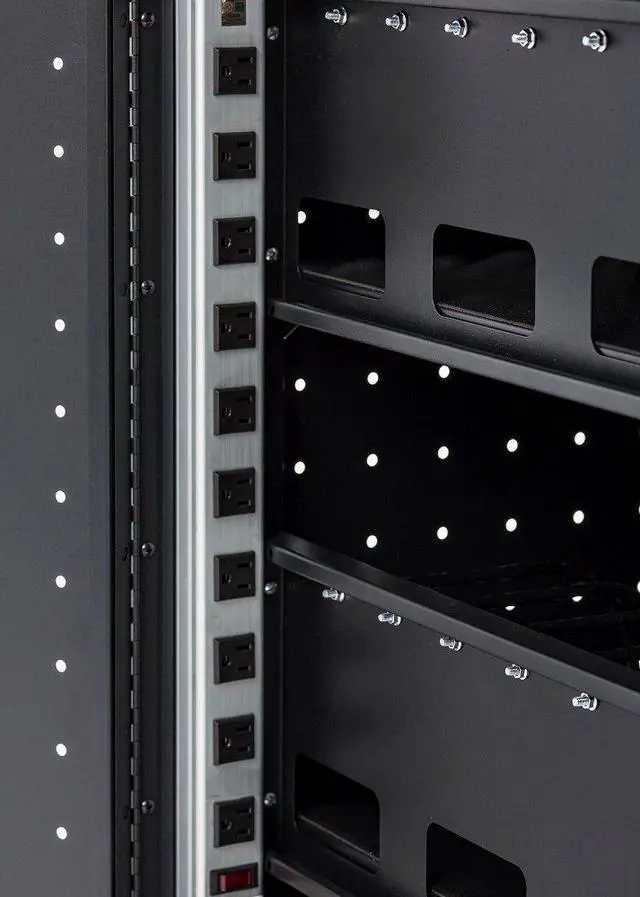 Alt view image 7 of 7 - 20 Device Mobile Charging and Storage Cart for iPads, Chromebooks and Laptop Computers, Up To 17-Inch Screen Size, Surge Protection, Front & Back Access Locking Cabinet, Black