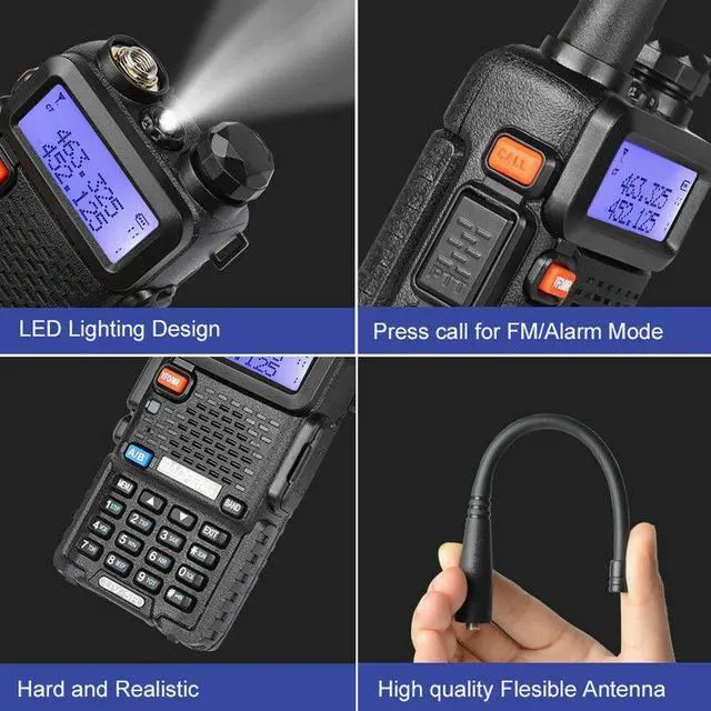Alt view image 4 of 5 - Baofeng UV-5R VHF UHF Dual-Band Ham 5W Portable Two-way Radio Walkie Talkie