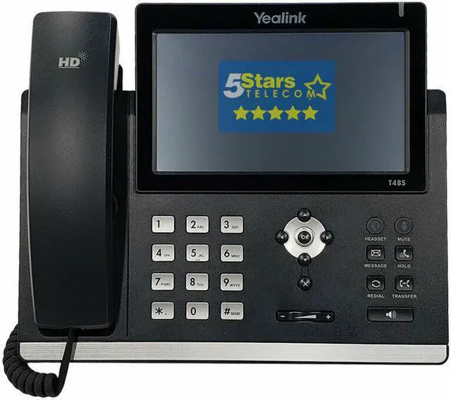 Main image of Yealink T48S IP Phone, 16 Lines. 7-Inch Color Touch Screen Display. USB 2.0, Dual-Port Gigabit Ethernet, 802.3af PoE, Power Adapter Not Included