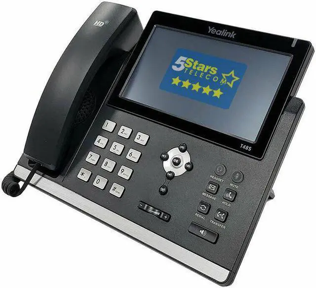 Alt view image 2 of 5 - Yealink T48S IP Phone, 16 Lines. 7-Inch Color Touch Screen Display. USB 2.0, Dual-Port Gigabit Ethernet, 802.3af PoE, Power Adapter Not Included