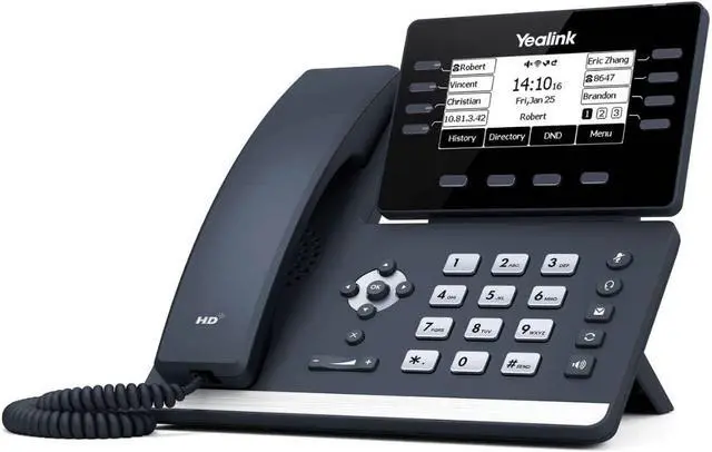 Main image of Yealink T53W IP Phone, 12 VoIP Accounts. 3.7-Inch Graphical Display. USB 2.0, 802.11ac Wi-Fi, Dual-Port Gigabit Ethernet, 802.3af PoE
