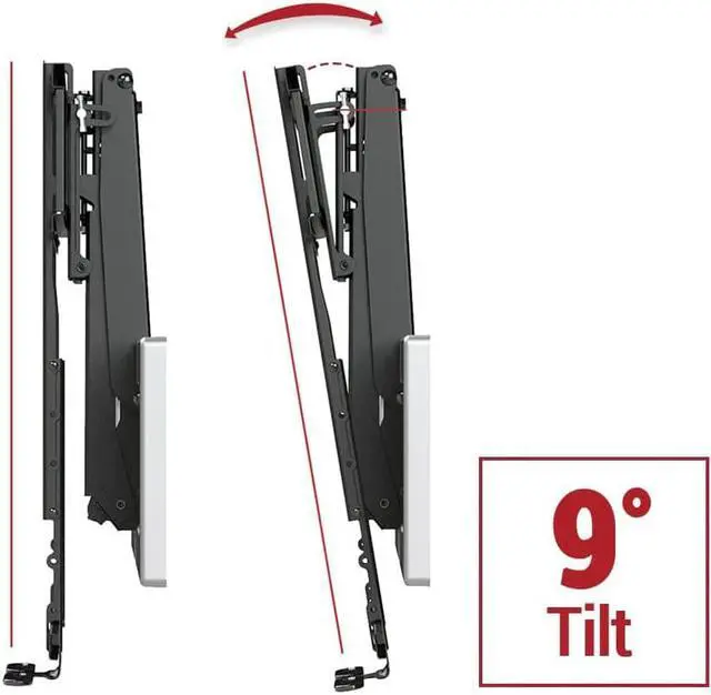 Alt view image 5 of 7 - Above Fireplace Pull Down TV Mount for 40" to 80" Screen TVs to 90 lbs, with Patented auto-straightening, Adjustable Stops, Heat Sensor Handles & Paintable Covers