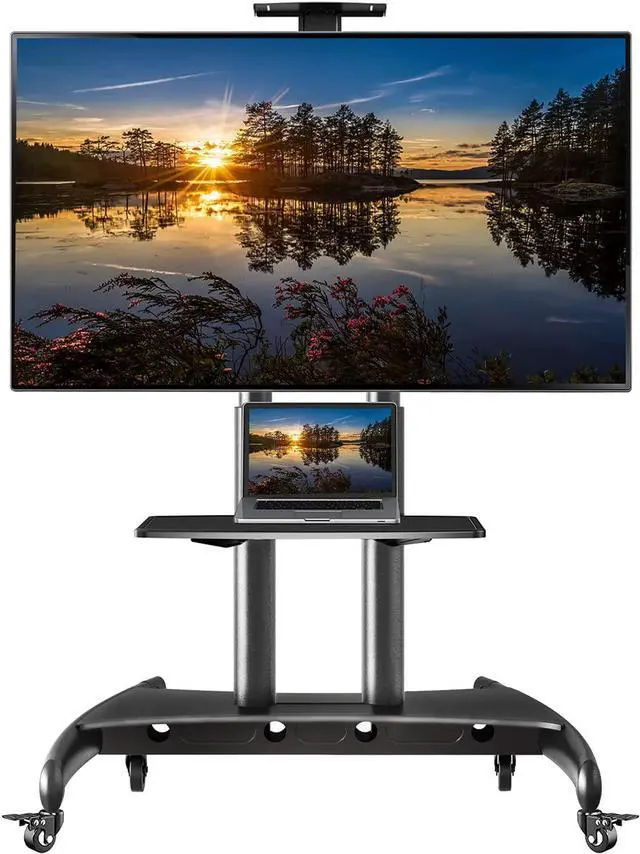 Main image of NB North Mobile TV Cart TV Stand with Wheels for 55" - 80" Inch LCD LED OLED Plasma Flat Panel Screens up to 200lbs AVA1800-70-1P