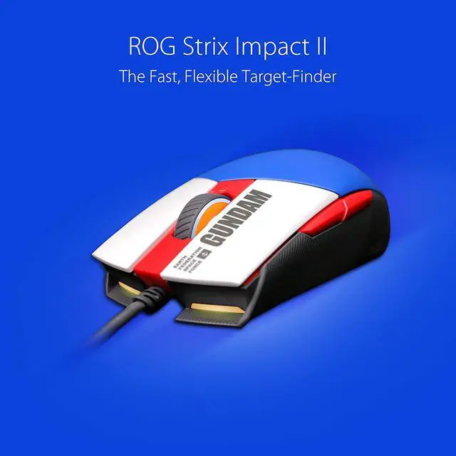 Alt view image 2 of 6 - ROG Strix Impact II Gundam Edition Gaming Mouse (Limited Edition, Push-Fit Hot Swappable Switches, Aura Sync RGB Lighting, 79g Lightweight Design, Ergonomic, Soft-Rubber Cable)