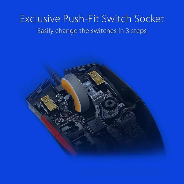 Alt view image 6 of 6 - ROG Strix Impact II Gundam Edition Gaming Mouse (Limited Edition, Push-Fit Hot Swappable Switches, Aura Sync RGB Lighting, 79g Lightweight Design, Ergonomic, Soft-Rubber Cable)