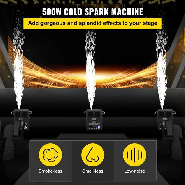 Alt view image 2 of 7 - VEVOR 500W DMX Mini Cold Spark Machine Indoor Firework Machine for Stage 5-8.2ft