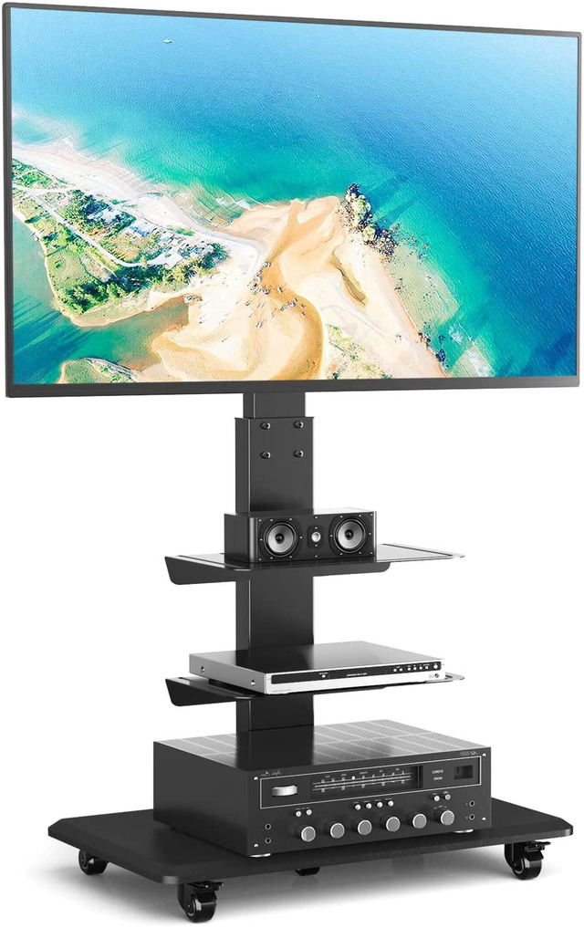 thumbnail interactive-video image 1 of Universal Floor TV Stand With Swivel Mount For 32-65 Inch Flat Screens - TAVR 1 of 5