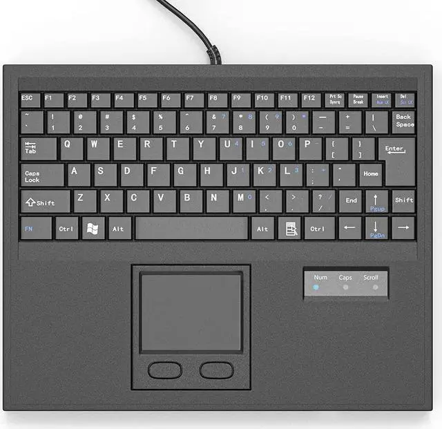 Main image of Waterproof Industrial Keyboard with Touchpad Wired Compact Portable, Black