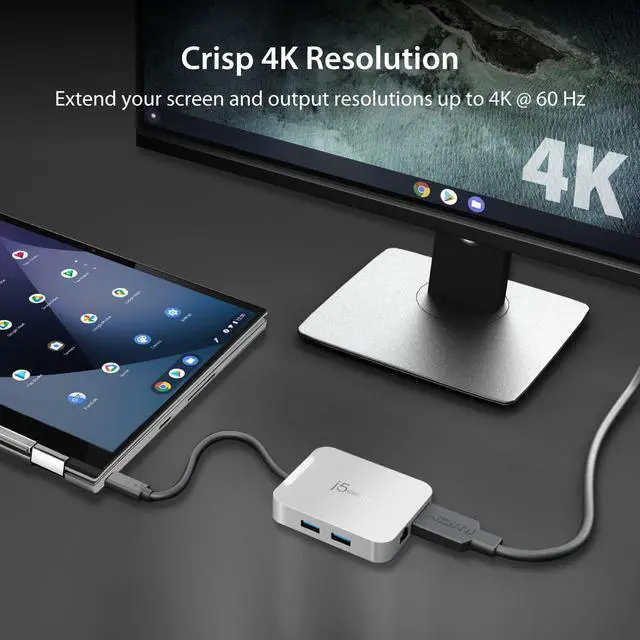 Alt view image 4 of 7 - j5create 4K60 Elite USB-C PD Multi-Port Adapter