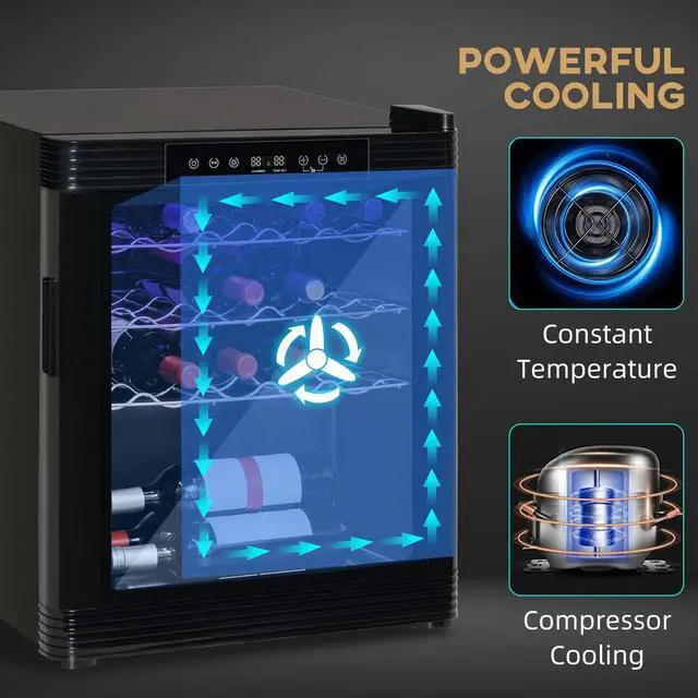 Alt view image 7 of 7 - 24" Wine Beverage Cooler Refrigerator w/ 18 Bottle Capacity & LCD Screen, Black