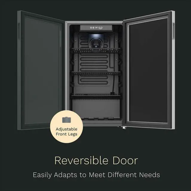 Alt view image 6 of 6 - Beverage Refrigerator and Cooler - 120 Can Mini Fridge with Glass Door