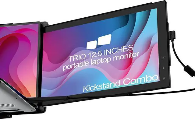 Main image of Portable Monitor for Laptops,12.5 Inch Full HD IPS Screen Extender,USB-A/USB-C Plug and Play,Windows/Android/Mac/Switch Compatible (One Trio Monitor Plus Kickstand)