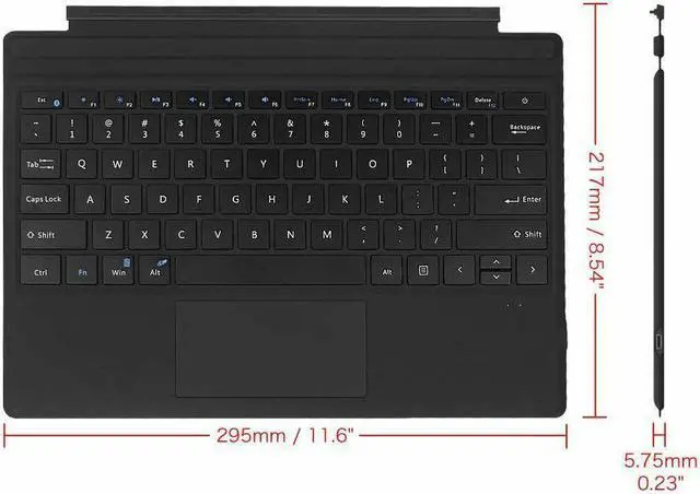 Alt view image 6 of 7 - Type Cover For Microsoft Surface Pro 7 6 5 4 3 Slim Wireless Bluetooth Keyboard