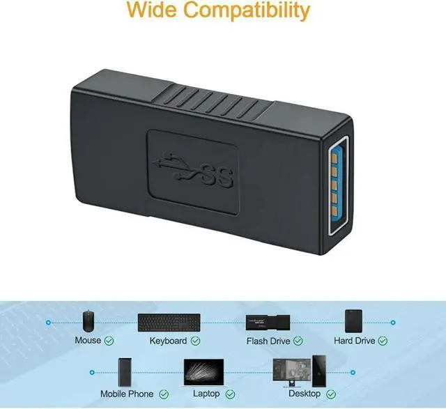 Main image of USB 3.0 Type A Female to Female Adapter Coupler Gender Changer Connector